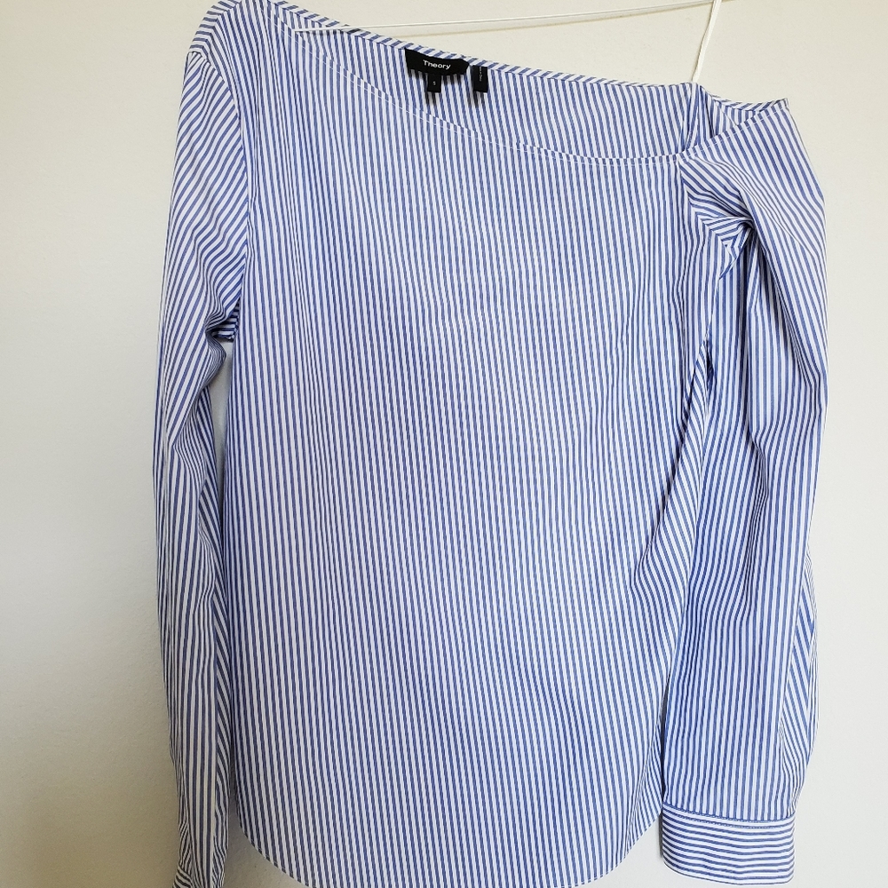 NWOT Theory Dalton Stripe Ulrika Top in Size Small - Picture 8 of 15
